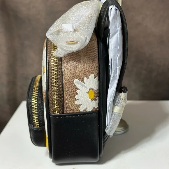 Coach Mini Court Backpack Bag Charm With Floral Print - Picture 3 of 6